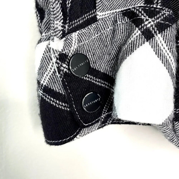 Sanctuary Tartan Plaid Boyfriend Flannel Shirt Womens Small Soft Cotton - Picture 4 of 9